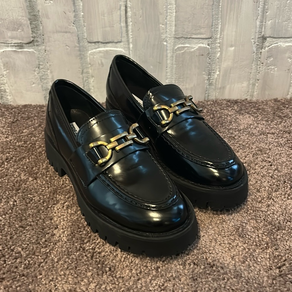 Steve Madden Lyanna black buckle loafers Y2K style NWOT